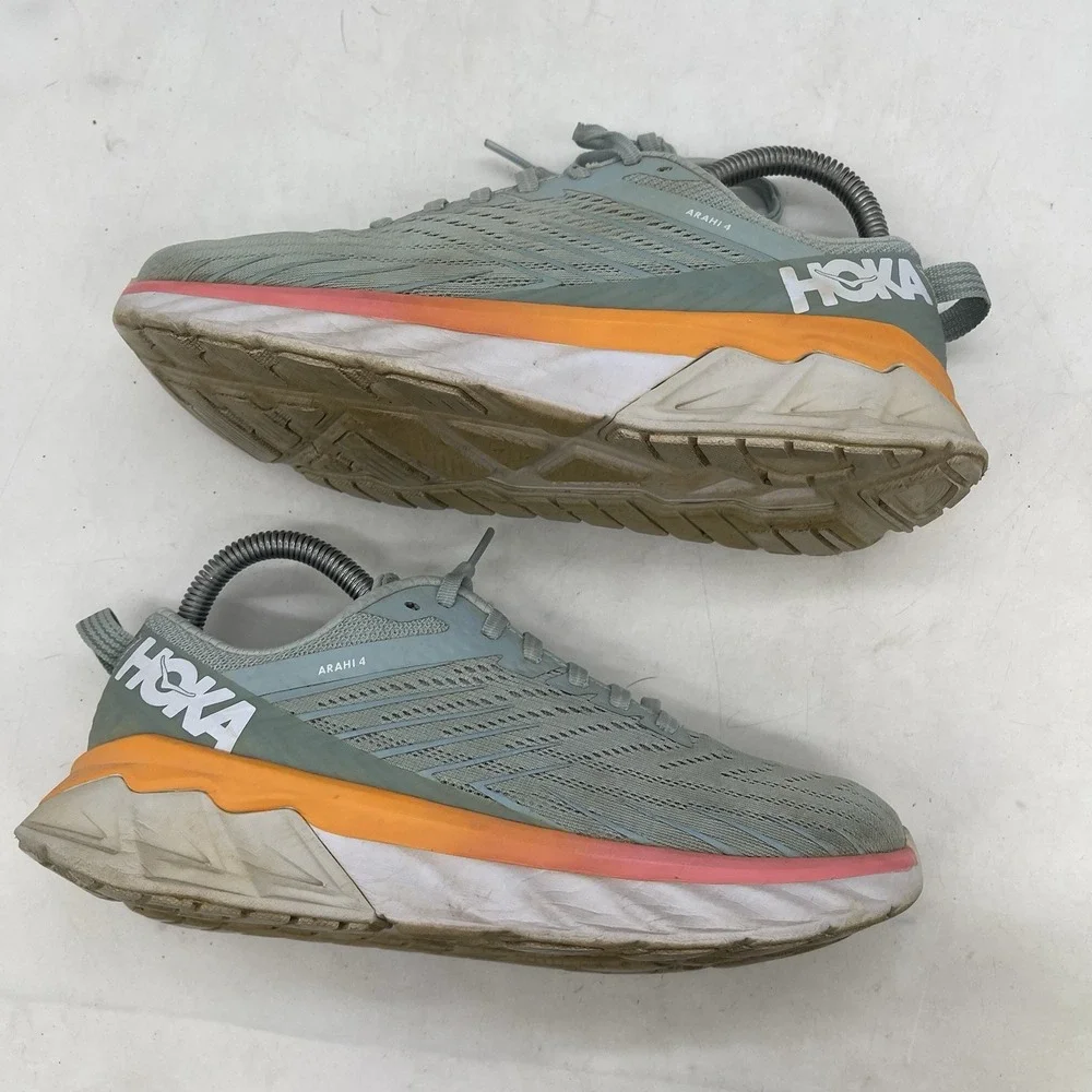 Hoka Arahi 4 Shoes Womens 7.5 Blue Green Running Sports Comfort Supportive